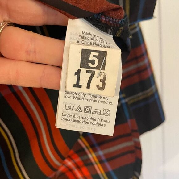 J.Crew plaid tartan cotton button detail blouse size 0 - Picture 6 of 11